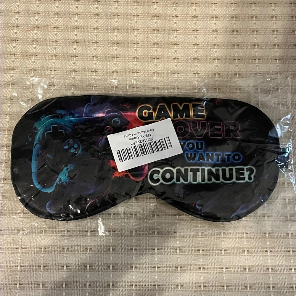 Black Gaming-Themed Sleep Mask